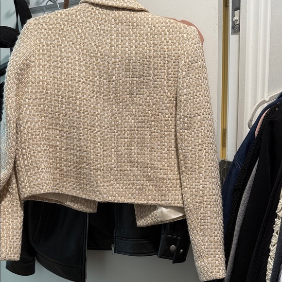 Zara Women's Cream Textured Blazer - Picture 3 of 3